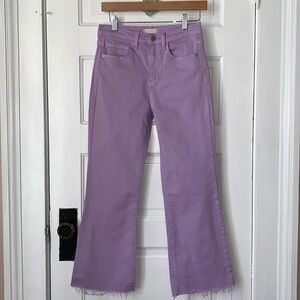 ALTAR’D STATE STRAIGHT LEG LAVENDER JEANS WITH RAW HEM